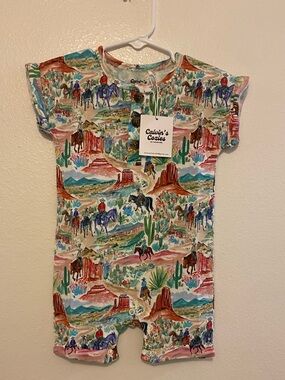 Western cowboy desert bamboo shortie romper